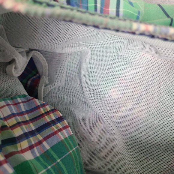 Polo Ralph Lauren Swim Trunks Men's Large Green Plaid Mesh Board Short Vintage - Picture 3 of 11